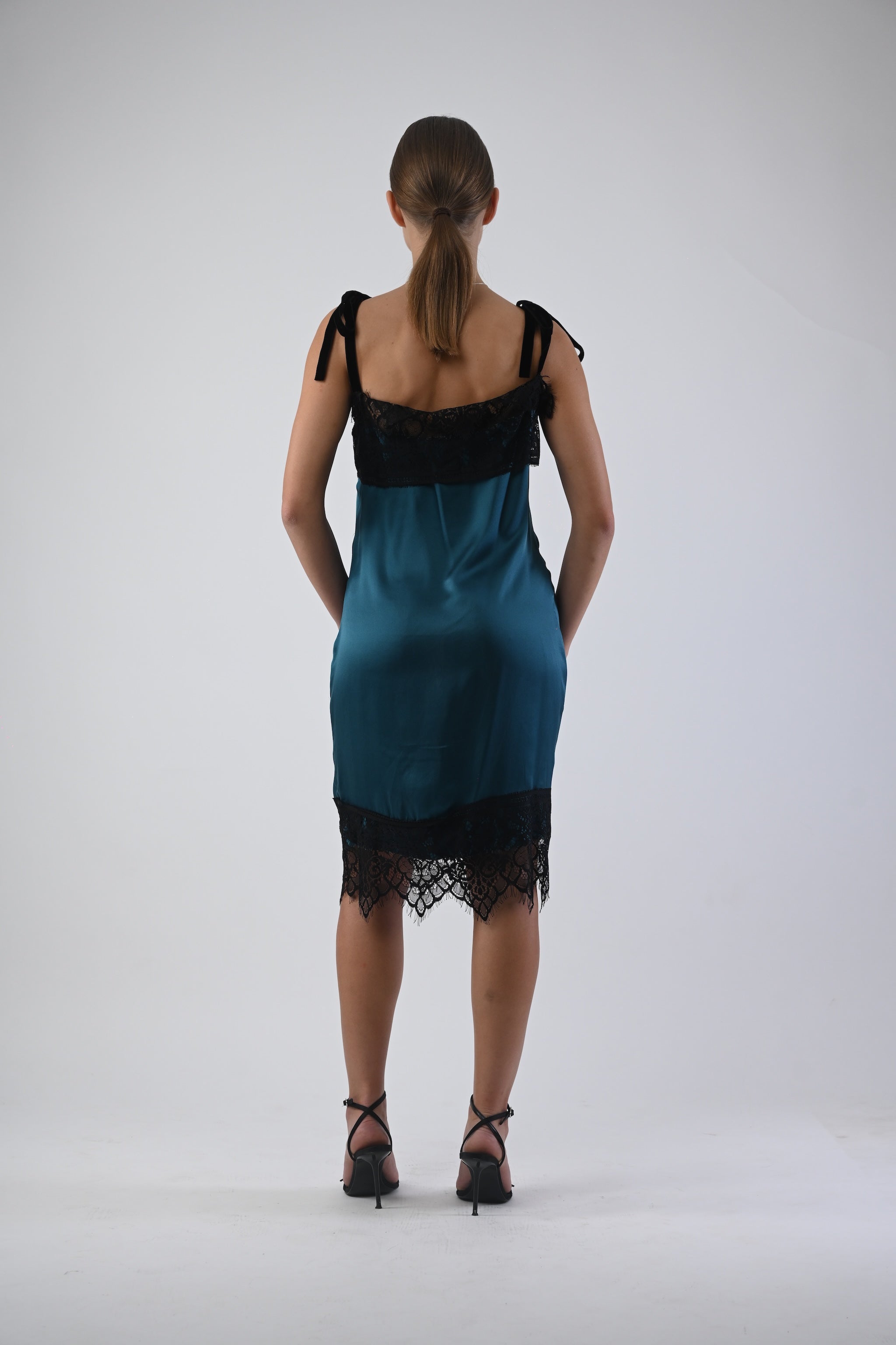 french blue satin dress French Blue Bridesmaid Dress Shiny Satin Size 2X