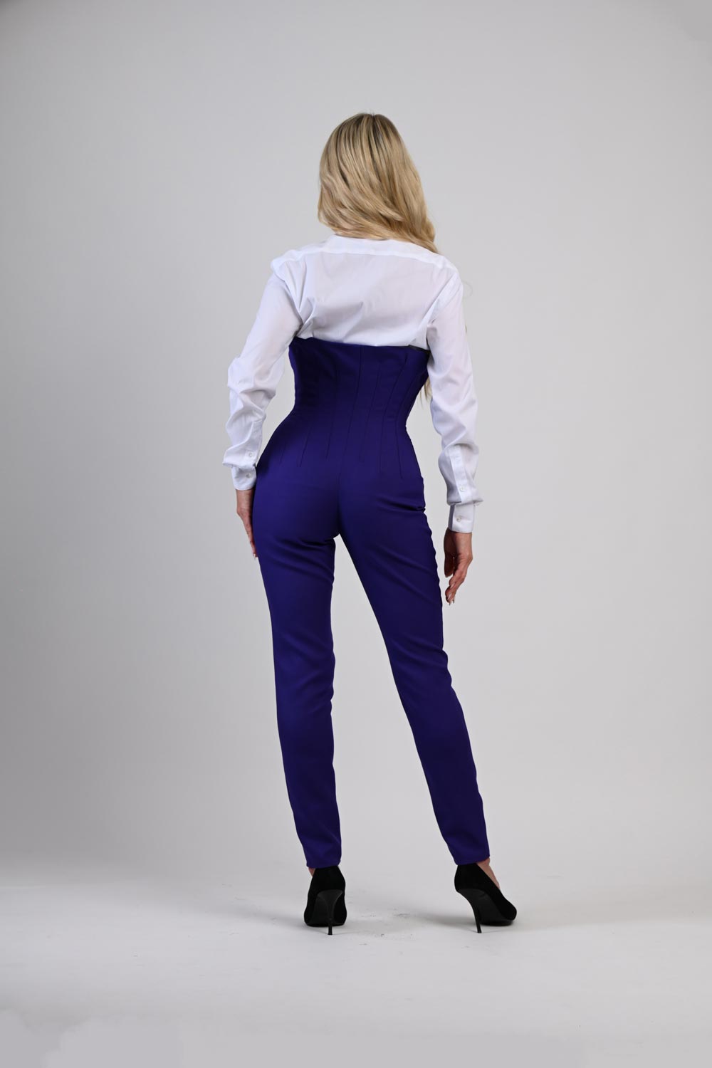 High-Waist Blue Pants